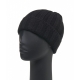 Cappello in maglia di cachemire nero