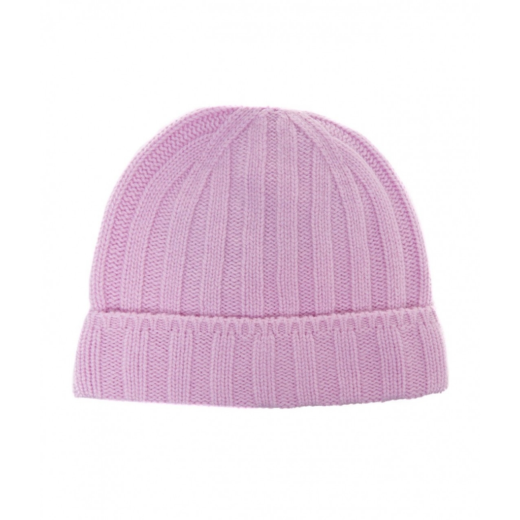 Cappello in maglia di cachemire rosa