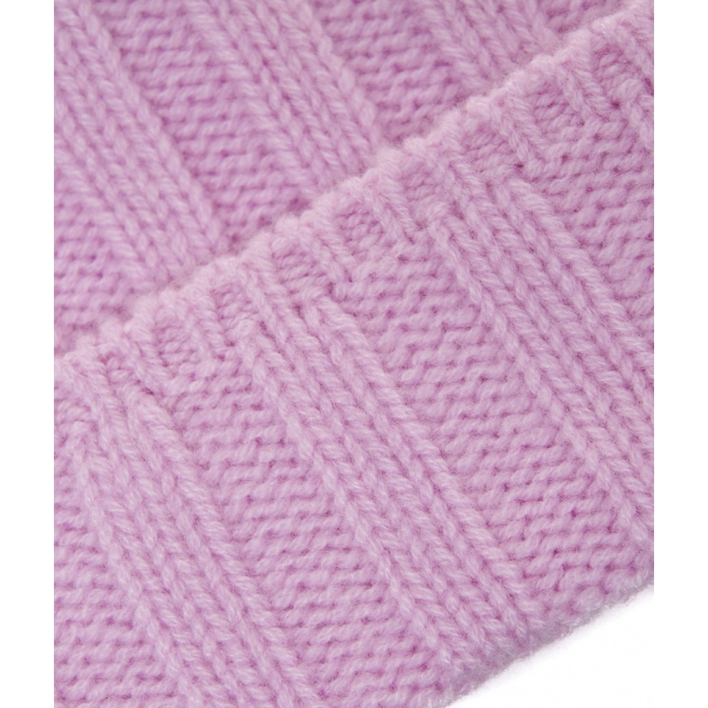 Cappello in maglia di cachemire rosa