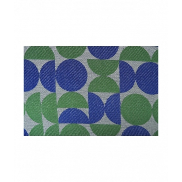 Sciarpa jacquard con motivo Bauhaus intrecciato blu