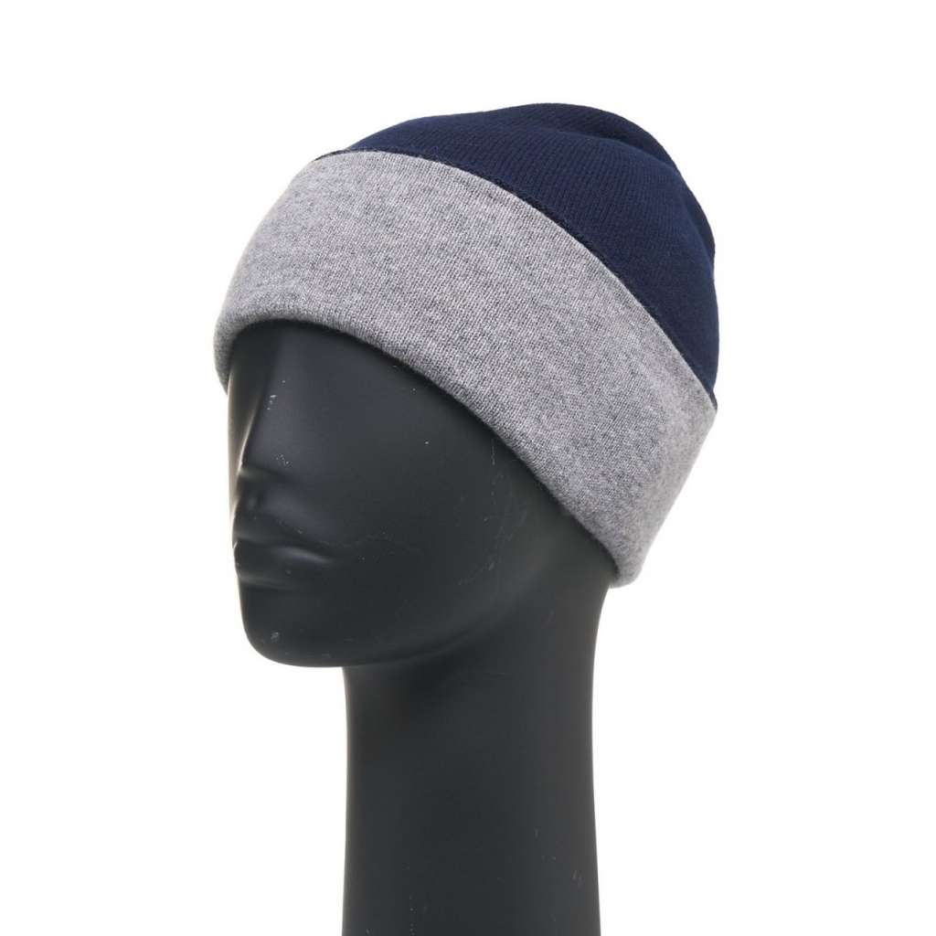 Berretto in cashmere blu scuro