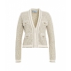 Cardigan jacquard con glitter bianco