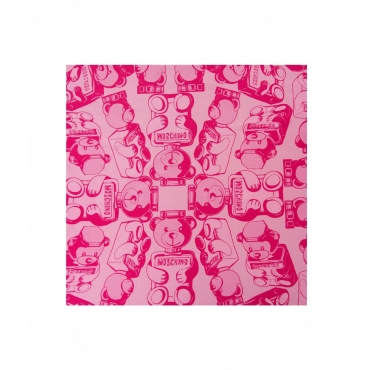 Foulard di seta con stampa logo pink