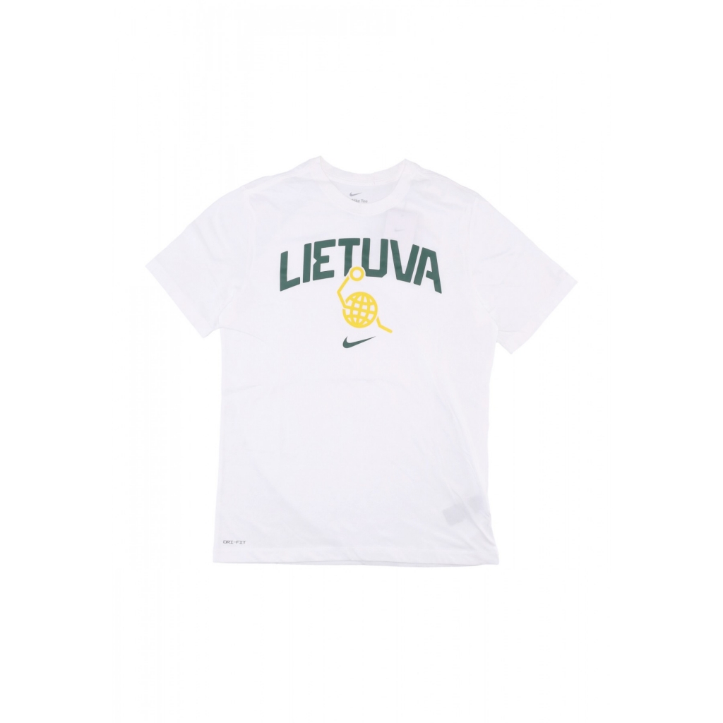 maglietta uomo olympic 2024 basketball tee team lithuania WHITE/WHITE/TOUR YELLOW/PINE GREEN