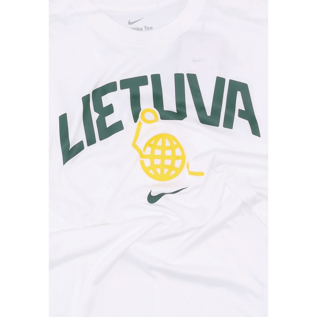 maglietta uomo olympic 2024 basketball tee team lithuania WHITE/WHITE/TOUR YELLOW/PINE GREEN