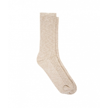 Lange Socken in Baumwollgemisch Beige