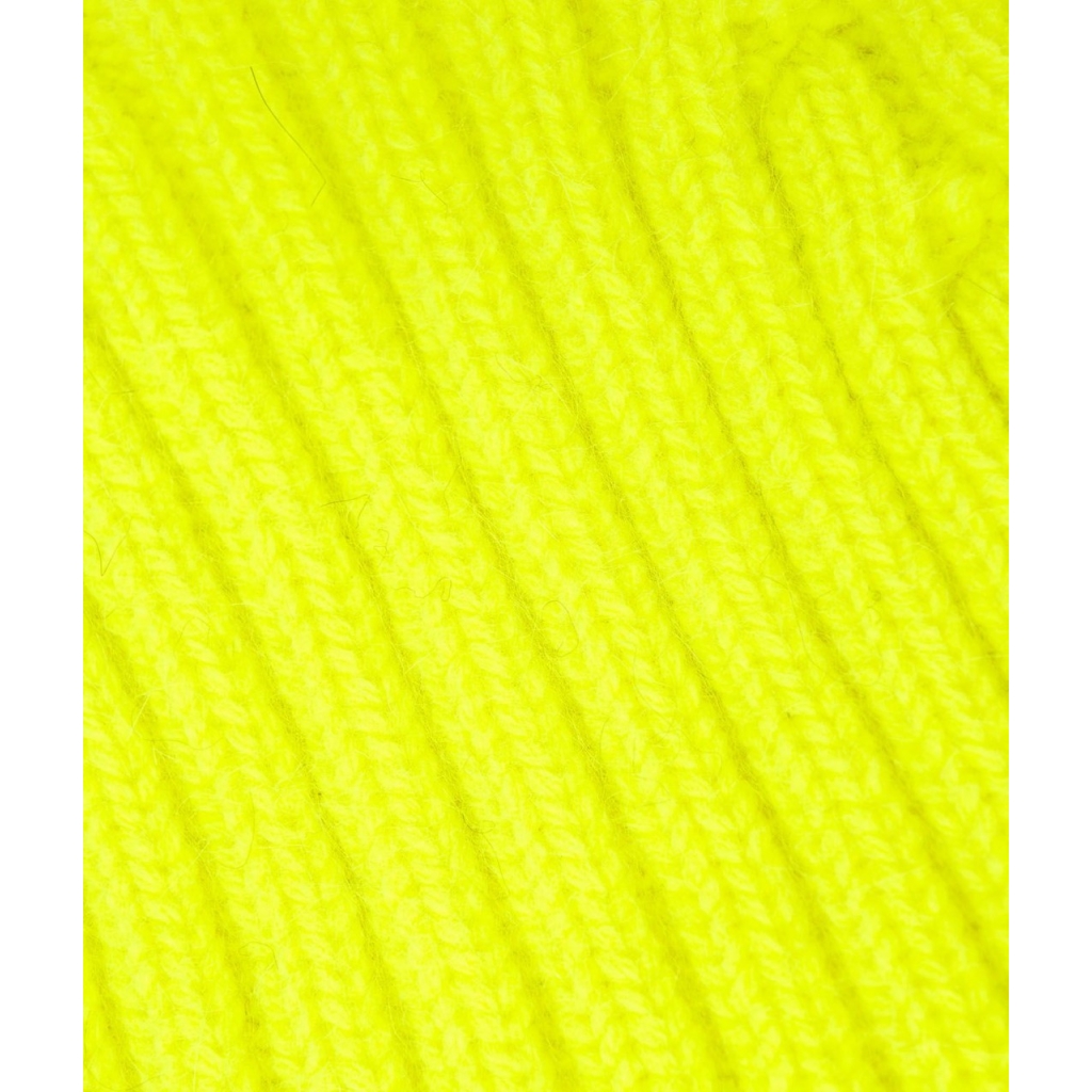 Berretto a maglia in misto lana giallo fluorescente