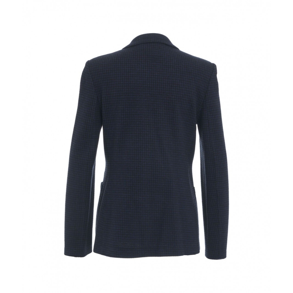 Blazer doppiopetto in misto lana vergine blu scuro