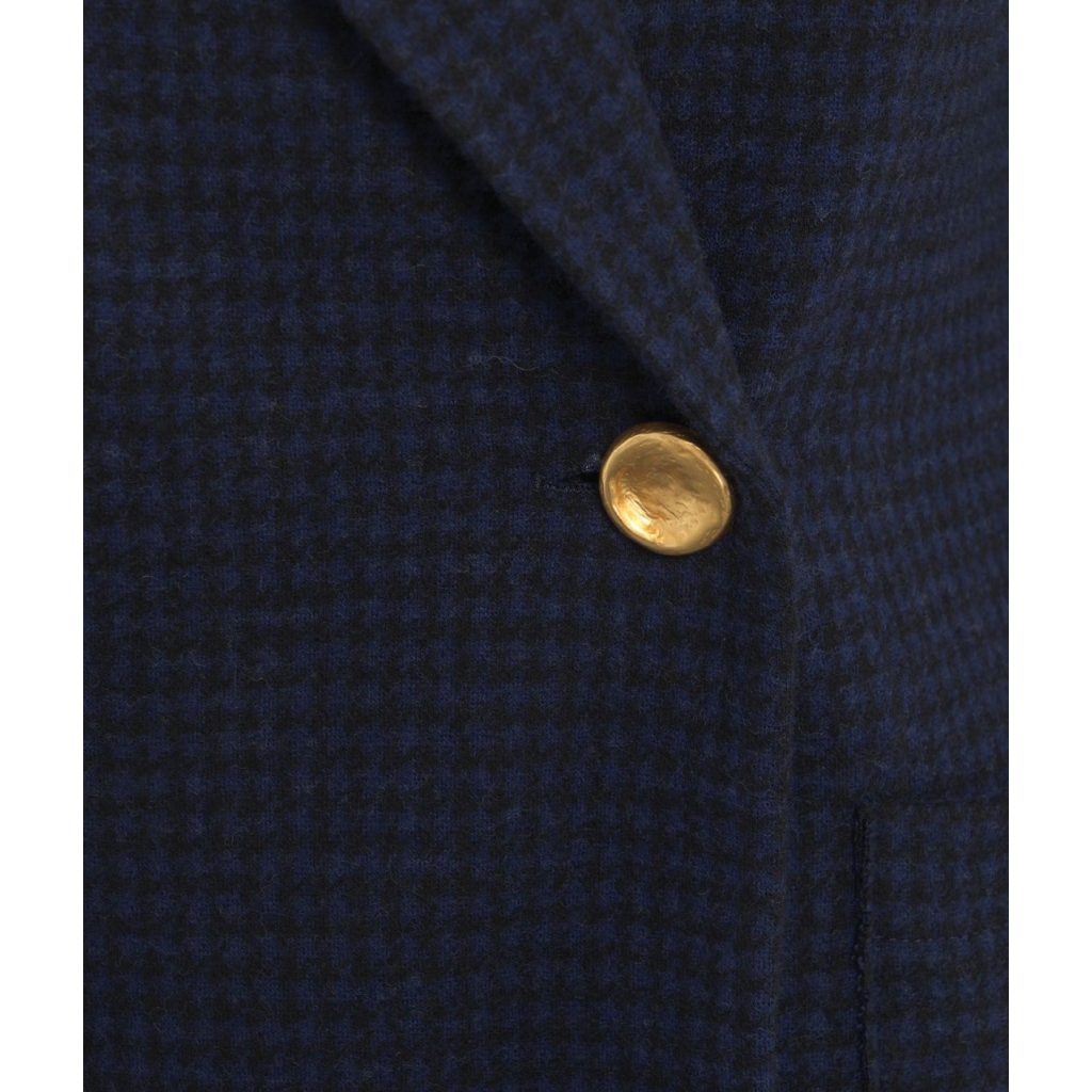 Blazer doppiopetto in misto lana vergine blu scuro