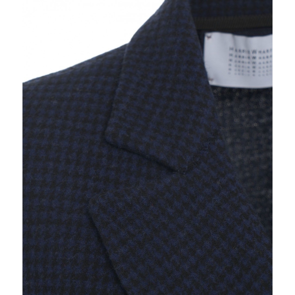 Blazer doppiopetto in misto lana vergine blu scuro