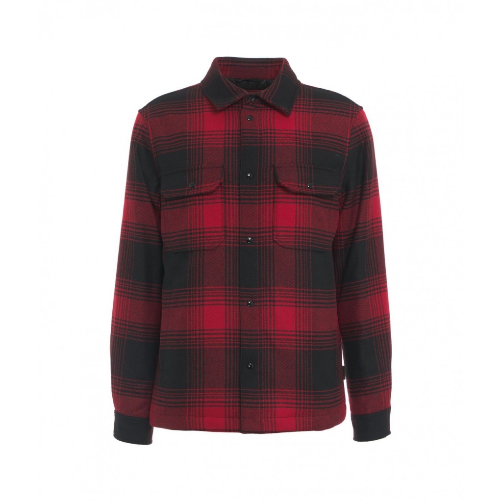 Alaskan Wool Check Overshirt rosso