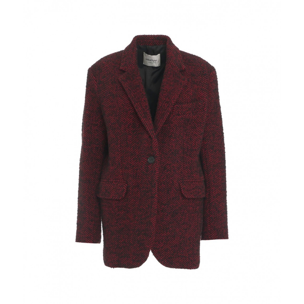 Blazer oversize in tweed rosso