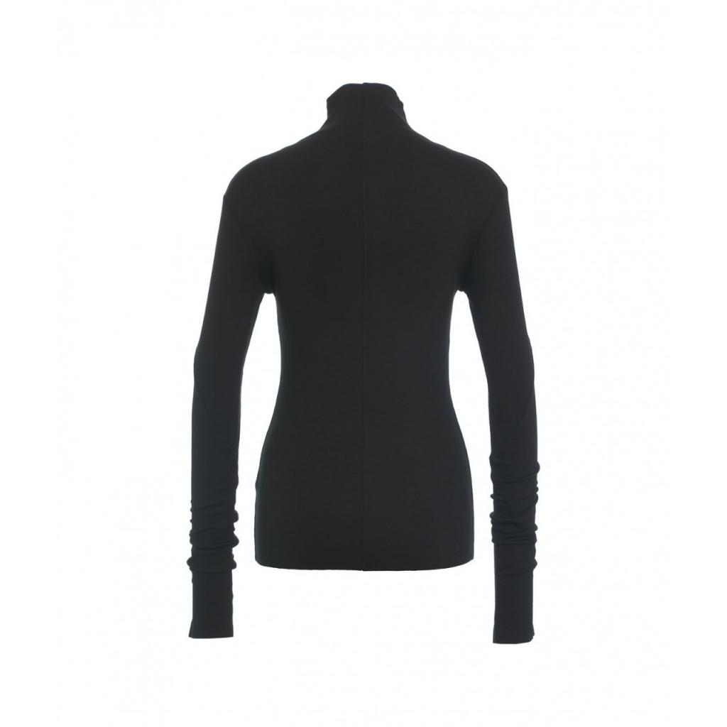 Long sleeve shirt in viscosa nero