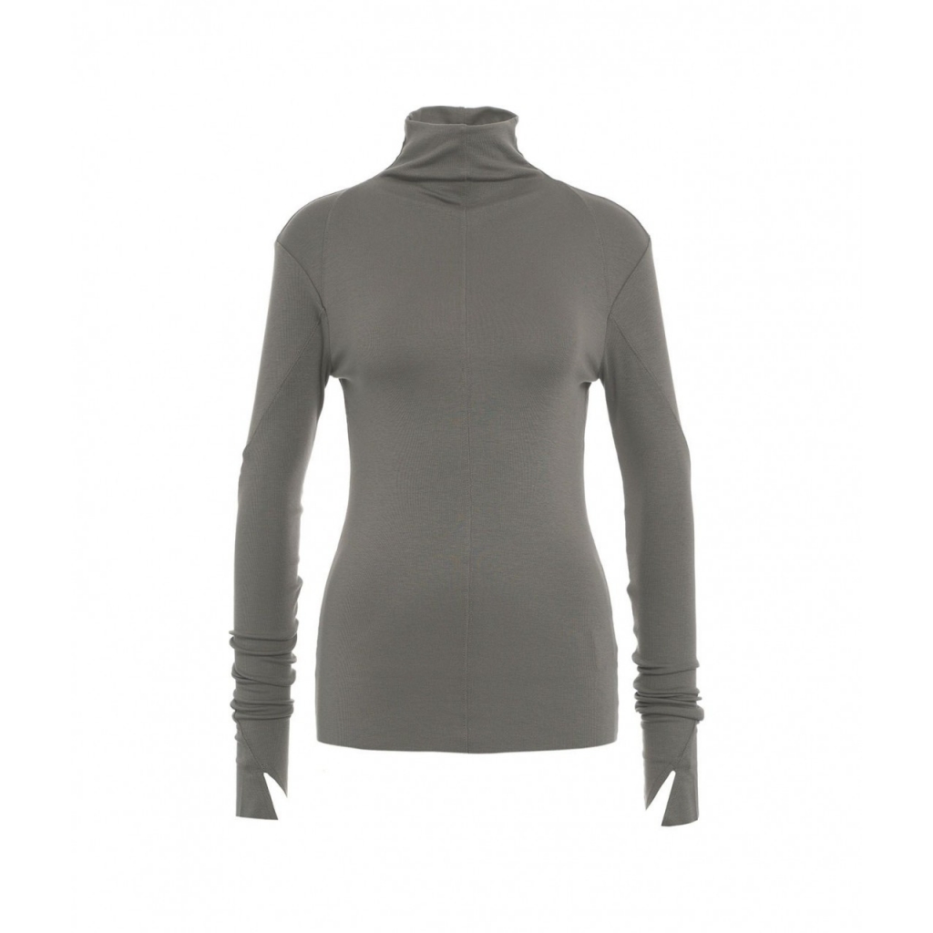 Long sleeve shirt in viscosa grigio