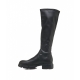 Stretch boots in pelle liscia nero