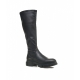 Stretch boots in pelle liscia nero