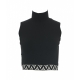 Cropped top con motivo jacquard nero