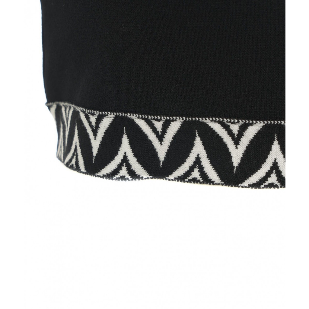 Cropped top con motivo jacquard nero