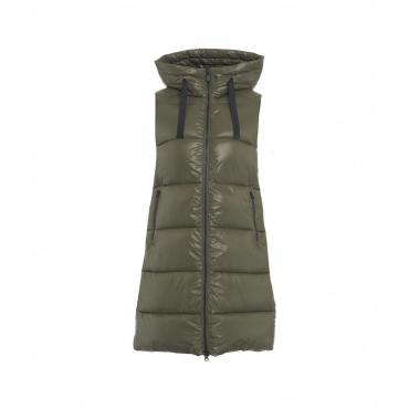 Gilet trapuntato in piuma doca verde