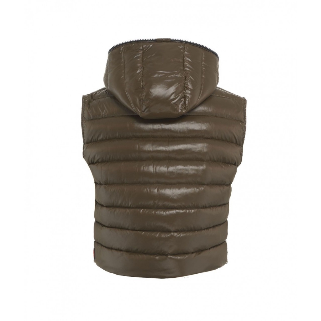 Gilet trapuntato in eco piuma oliva