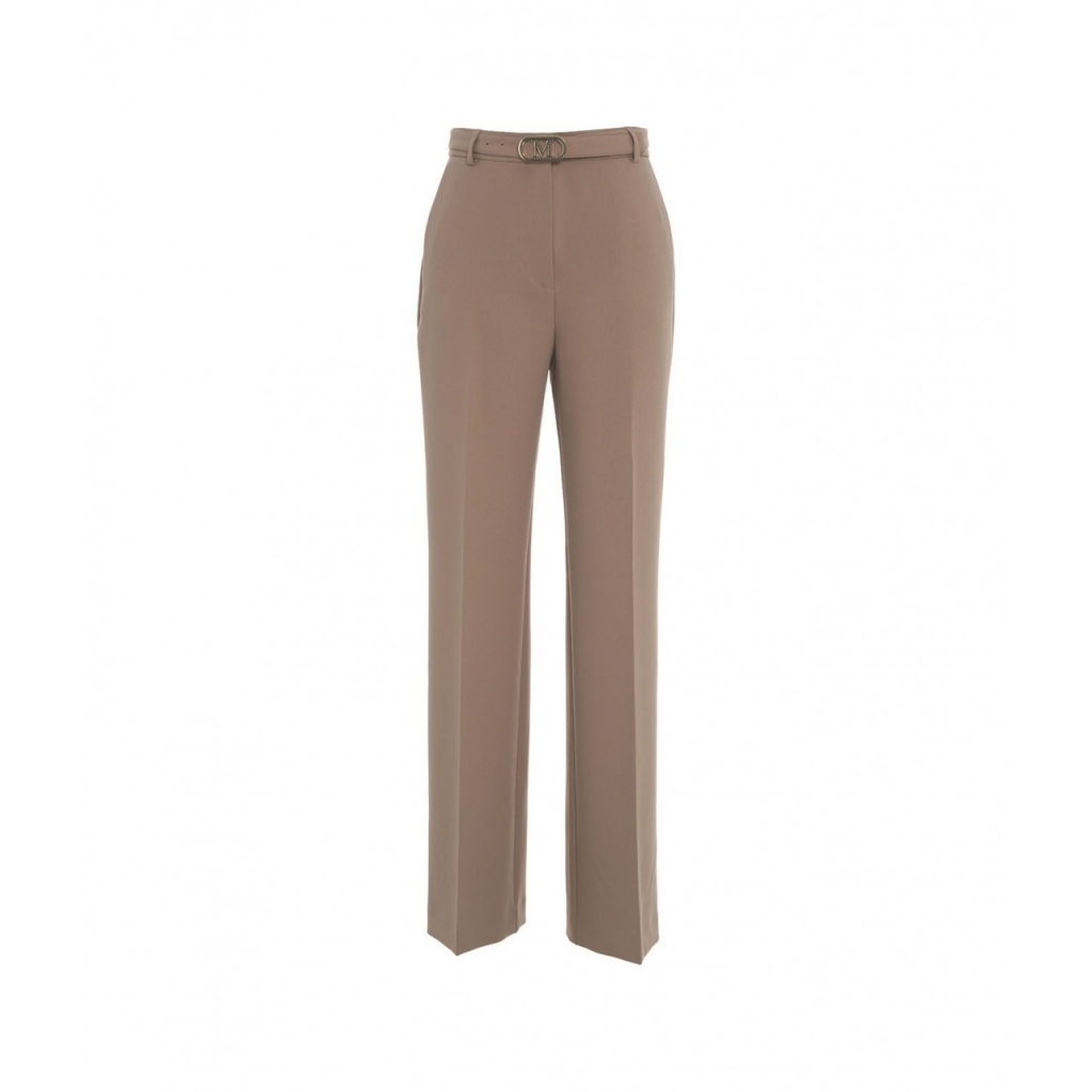 Pantalone chino straight in twill marrone chiaro