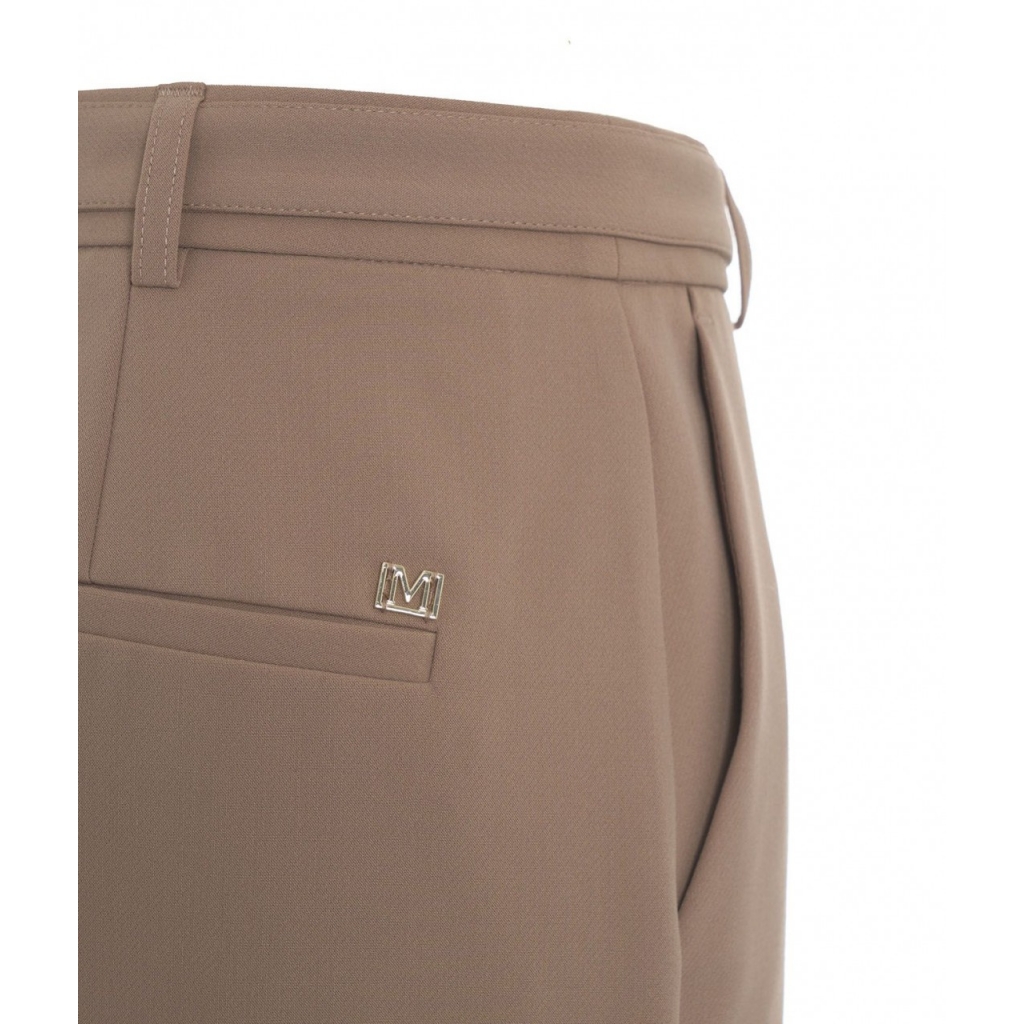 Pantalone chino straight in twill marrone chiaro