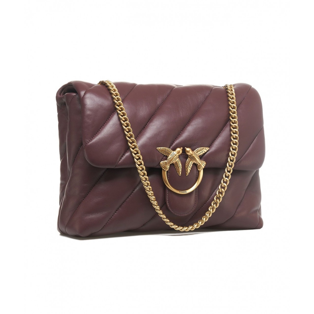 Borsa a tracolla Love Puff Big in nappa bordeaux