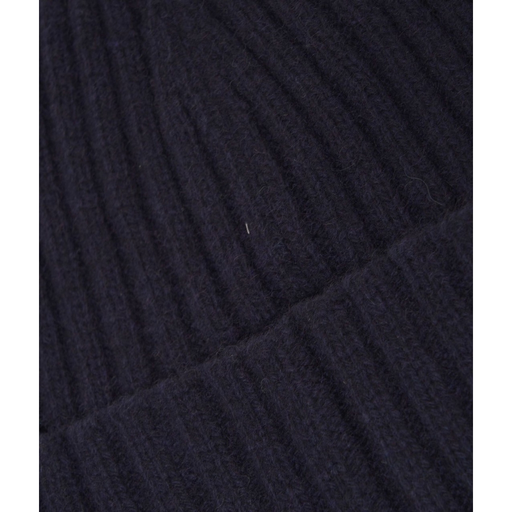 Berretto a maglia in cashmere blu scuro