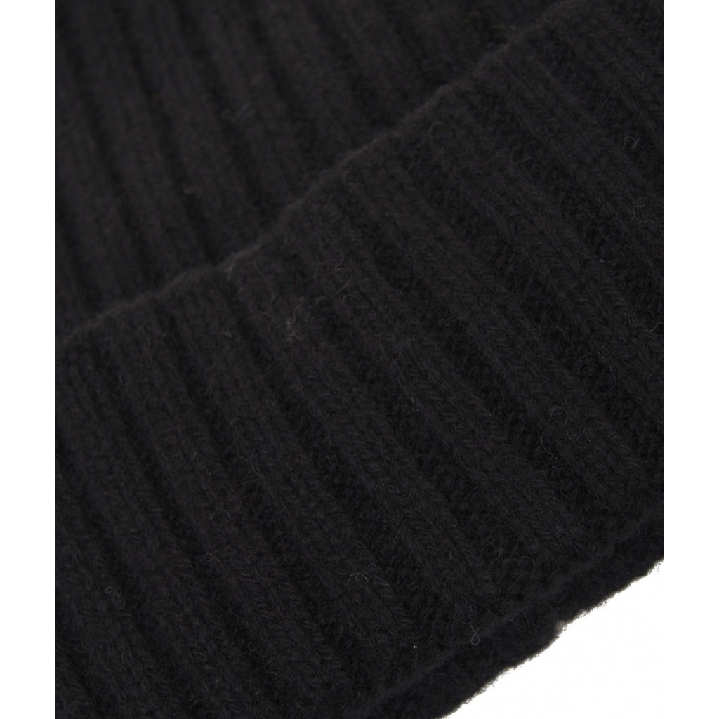 Berretto a maglia in cashmere nero