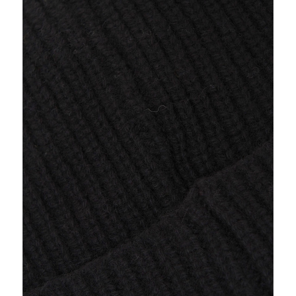 Berretto a maglia in cashmere nero