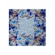 Foulard in seta con stampa floreale blu