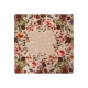 Foulard in seta con stampa floreale beige