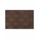 Stola con logo jacquard marrone