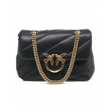 Crossbody Mini Love Puff in nappa nero