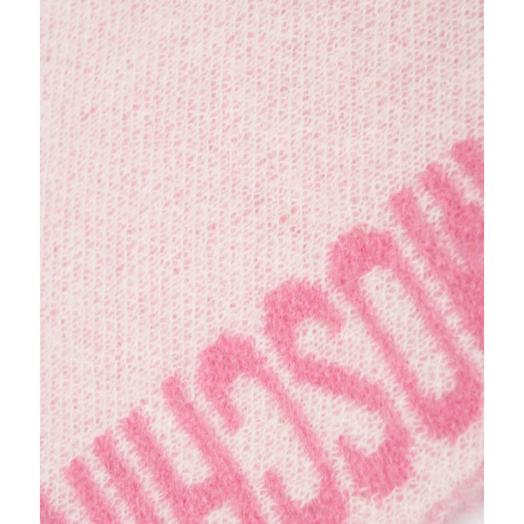 Sciarpa in mohair con logo rosa