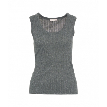 Top in maglia lurex grigio scuro