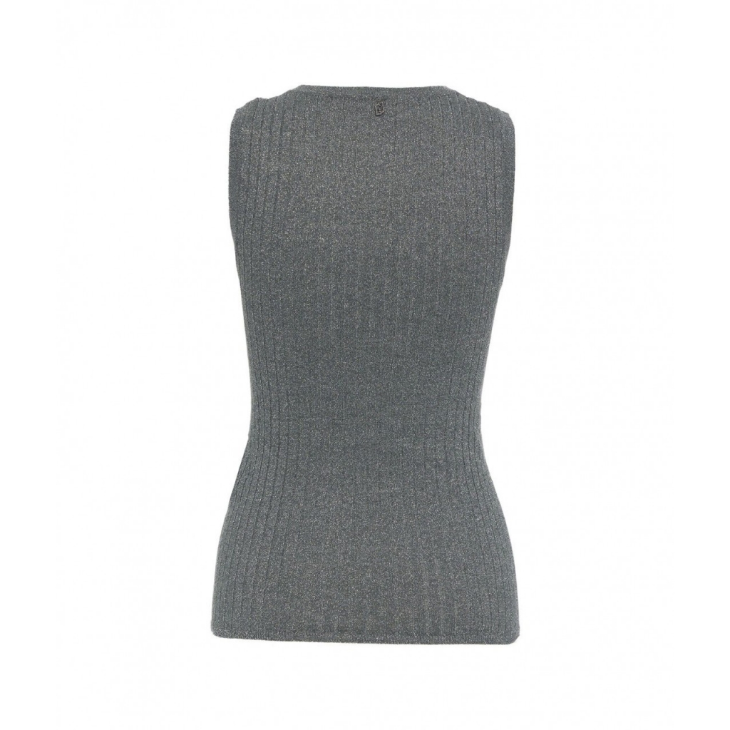 Top in maglia lurex grigio scuro