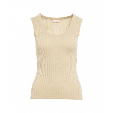 Top in maglia lurex oro