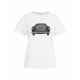 T-shirt in jersey con strass bianco