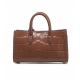 Borsa a tracolla in crocco Scarlett Extra Small marrone