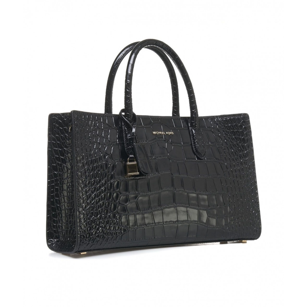 Borsa a mano in crocco Scarlett Medium nero