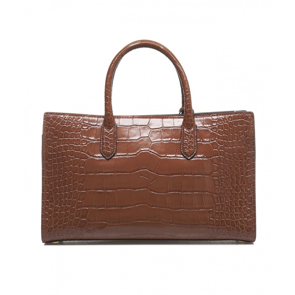 Borsa a mano in crocco Scarlett Medium marrone