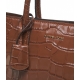 Borsa a mano in crocco Scarlett Medium marrone