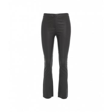 Jegging in pelle Freya marrone scuro