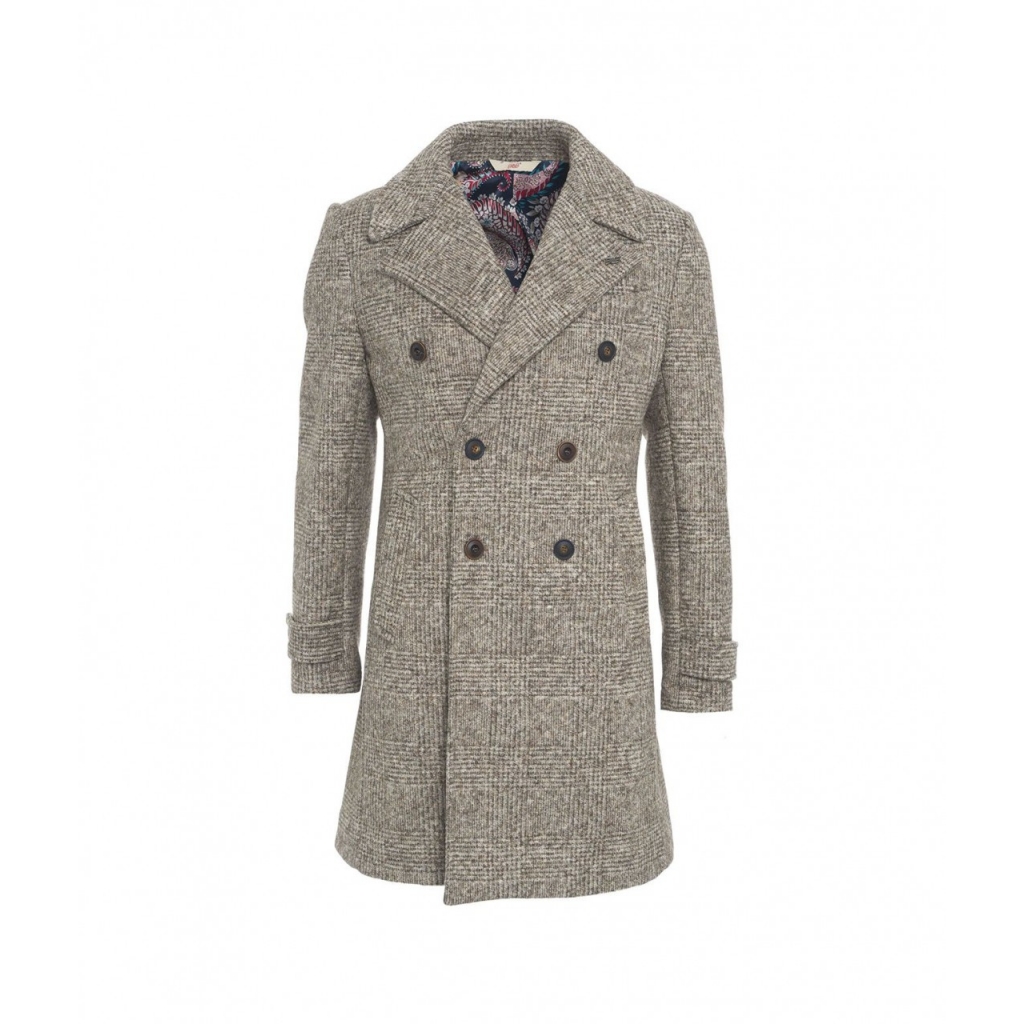 Pea coat in jersey di lana Rush beige