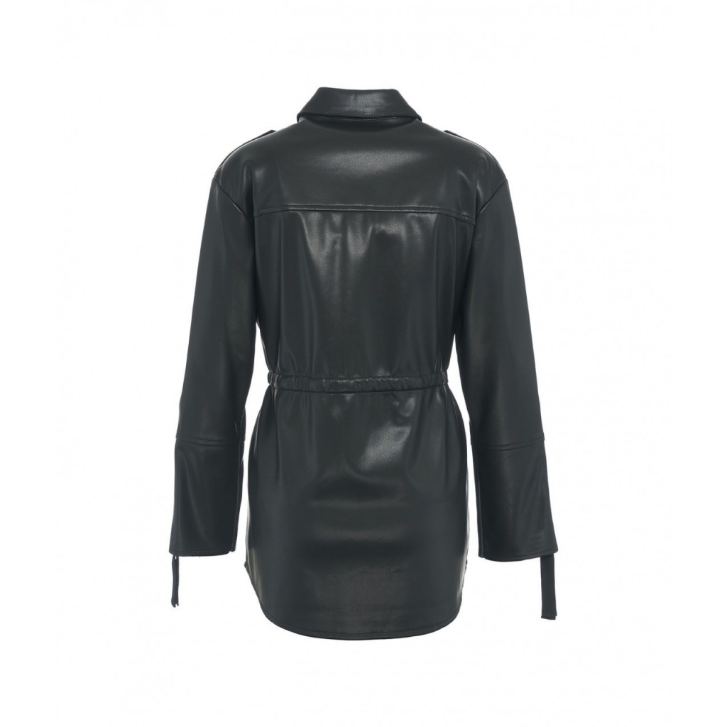 Overshirt in ecopelle nero