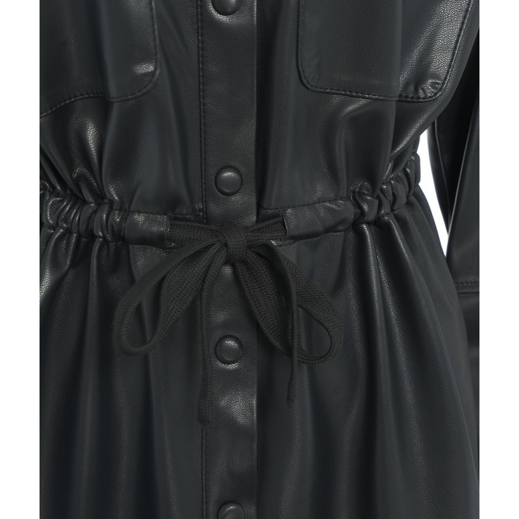 Overshirt in ecopelle nero