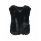 Gilet in faux fur con cinturini nero