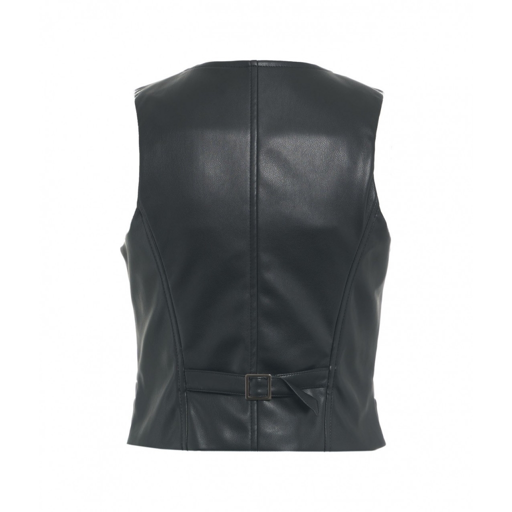 Gilet in ecopelle nero