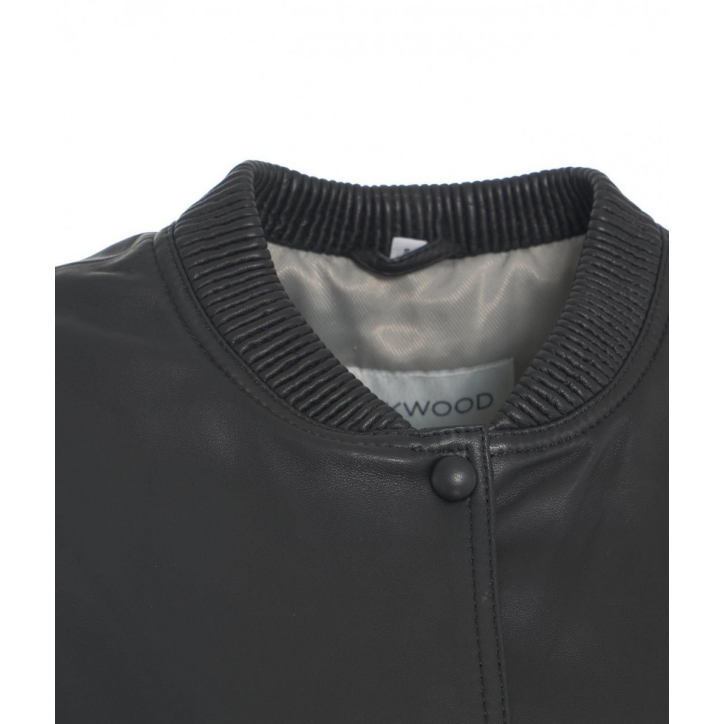 Giacca bomber in pelle nero